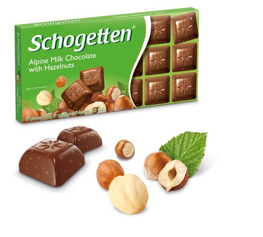 Молочний шоколад з фундуком Schogetten alpine milk chocolate with hazelnuts 100g - відгуки
