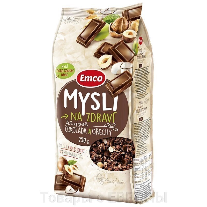 Мюслі хрусткі Emco Musli crunhy Chokolate and Hazelnuts 750 г - роздріб