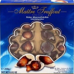 Шоколадні цукерки Морські плоди 250 г Maitre Truffout Feine Meeresfruchte черепашки