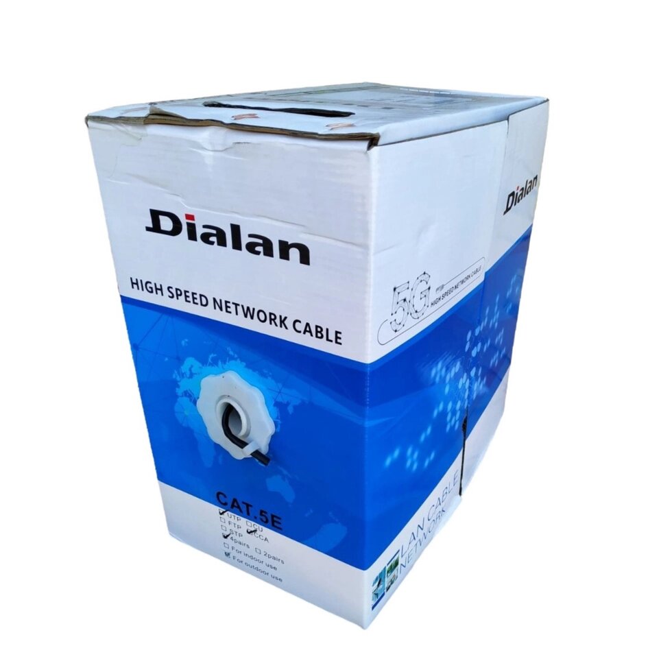 Кабель вита пара Dialan UTP Cat5E 4PR CCA 0,50 мм PVC Indoor 305 м від компанії Радіопрофіль - фото 1