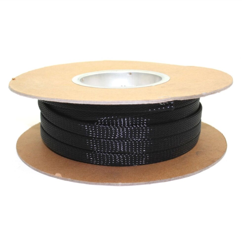 Кабельне обплетення зміїна шкіра 6 мм поліестер Чорний 100 м від компанії Радіопрофіль - фото 1