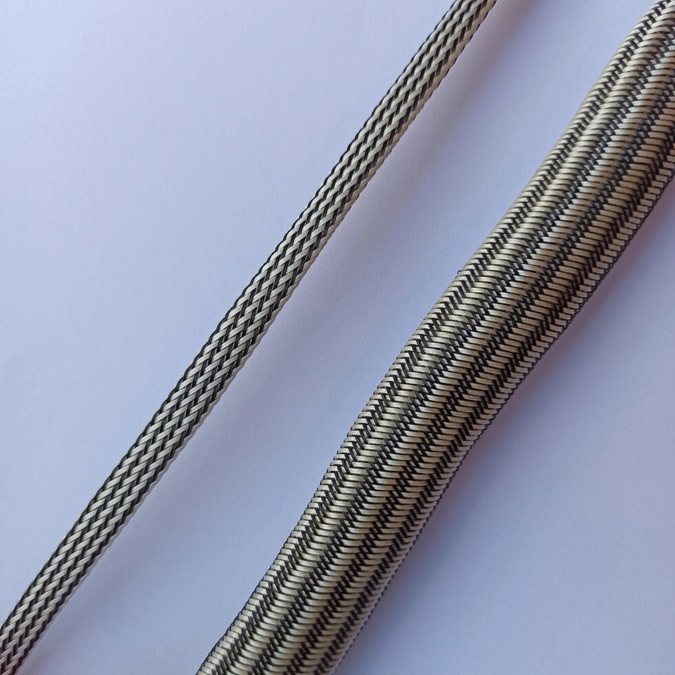 Кабельне обплетення зміїна шкіра 8 мм поліестер на відріз 1м Чорний/Перловий Смуга від компанії Радіопрофіль - фото 1