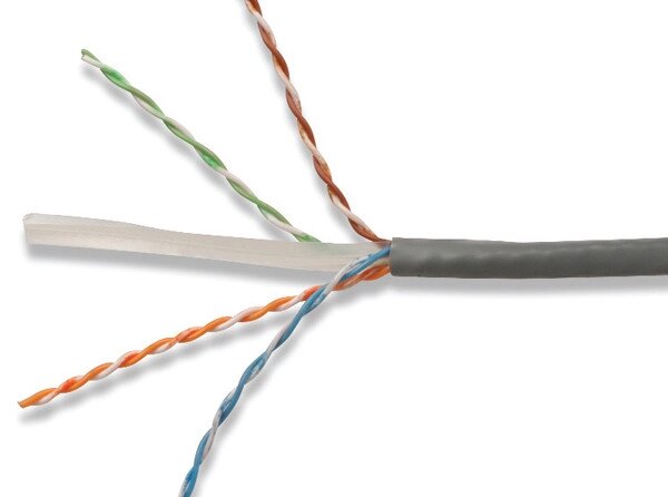 Комп'ютерний кабель "скручена пара" "KW-Link" UTP CAT. 6 4x2x (0,51cu), Dia.-5,4мм, сірий, 305м від компанії Радіопрофіль - фото 1