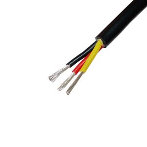 Провід силіконовий 3х15 AWG - 3х1.5 кв. мм (30х0.25) чорний на відріз 1м