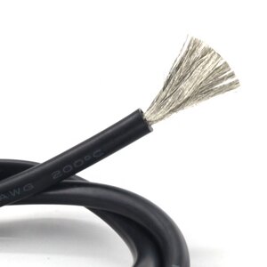 Провід силіконовий 12 AWG - 3,4 кв. мм (680х0,08) 100 м Чорний