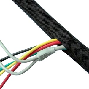 Самозаворачивающаяся тканевая кабельная оплетка 16 мм черный 1 м