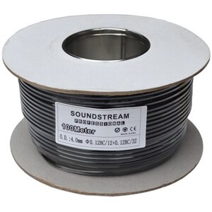 Кабель мікрофонний "SoundStream", 1 жила (0,14 м2), діам.- 4 мм, чорний, 100 м
