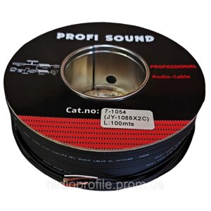 Кабель аудіо-відео PROFI SOUND 2х0.12 мідний плоский 1.8х3.6мм чорний (JY-1088х2С) 100м