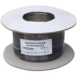 Кабель мікрофонний "SoundStream", 1 жила (0,14 м2), діам.- 3 мм, чорний, 100 м