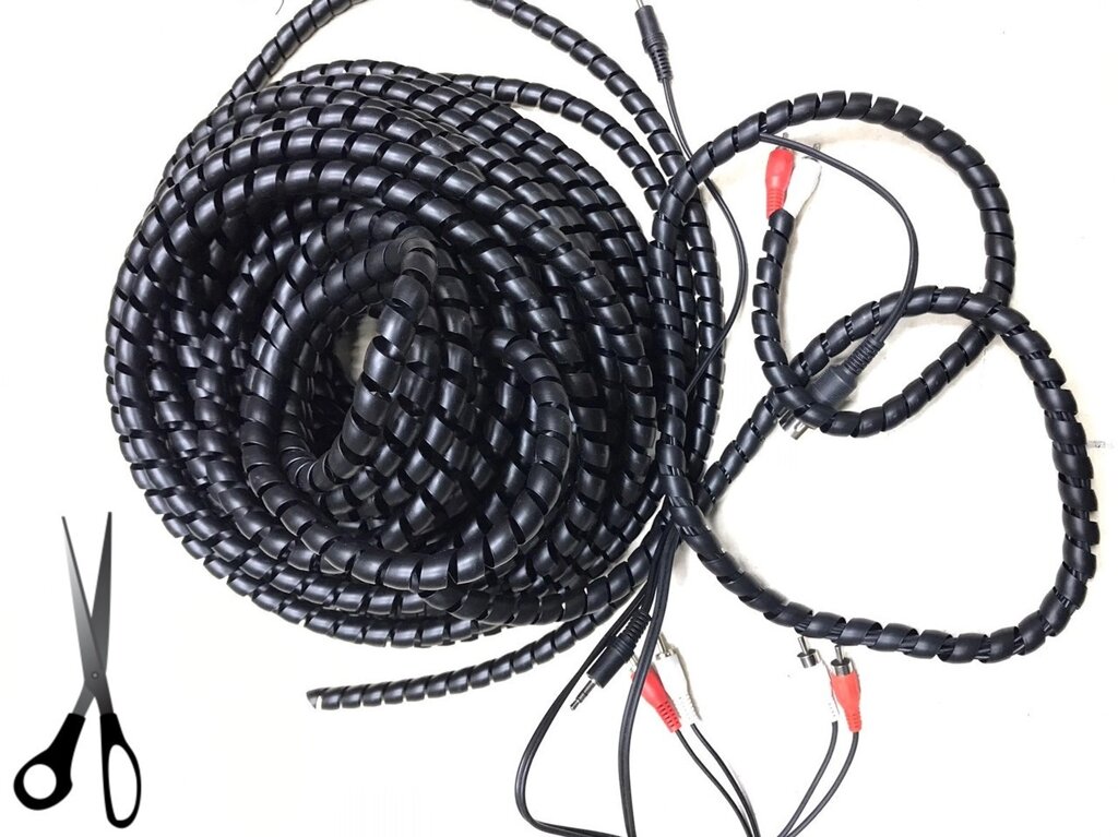 Спиральная кабельная оплетка (спиральный тюбинг) РР 32 мм чёрный 1 м ##от компании## Радиопрофиль - ##фото## 1