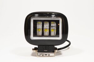 Додаткова світлодіодна LED фара 45Вт Квадратна (Black)+ Ангельський Очей Чіткої світловий тіньової кордоном