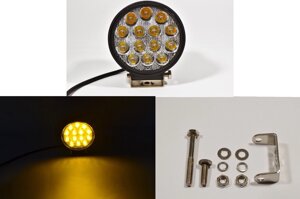 Світлодіодна LED фара робоча 42W/60° 42 Вт.(3Вт*14ламп) Широкий промінь (Жовте світло)