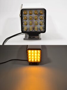 Світлодіодна LED фара робоча 48Вт,3Вт*16ламп) Широкий промінь (Жовте світло)