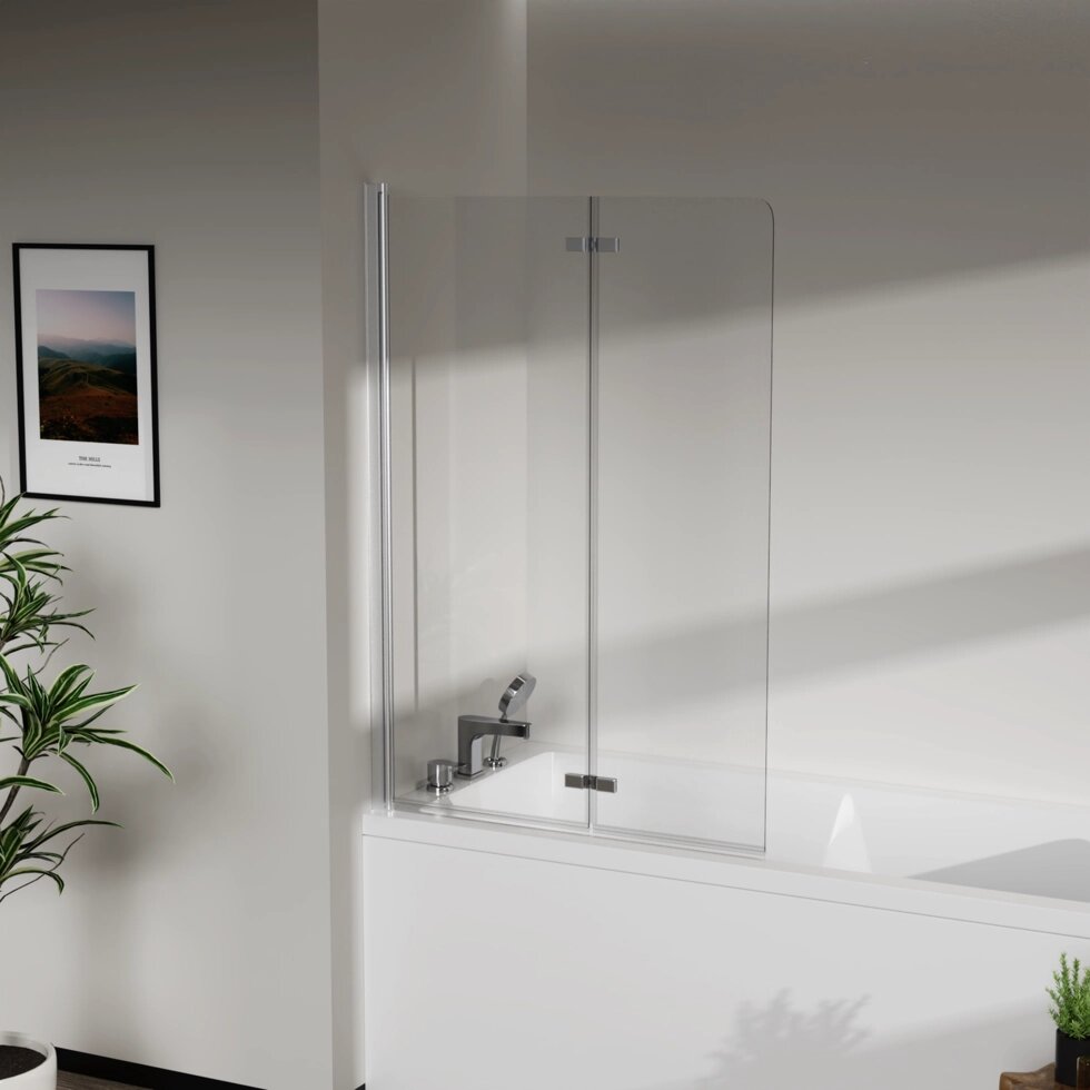 Avko Glass RDW02-J2 50+40x140 Срібна скляна завіса від компанії Інтернет магазин "Дім-сад" - фото 1