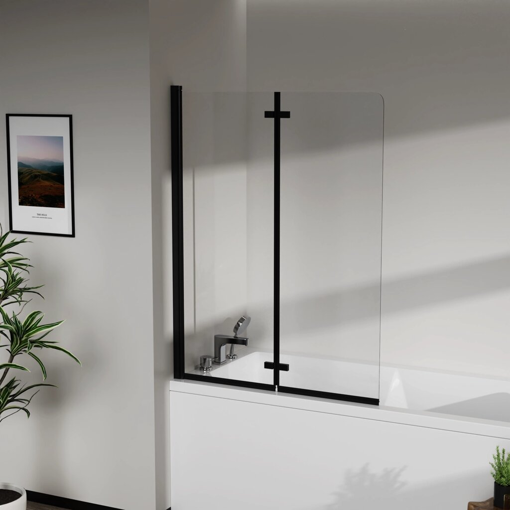 Скляна шторка для ванни AVKO Glass RDW02-J2 100x140 Black від компанії Інтернет магазин "Дім-сад" - фото 1