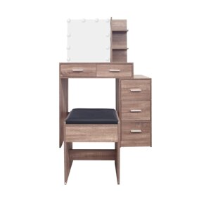 Туалетний стіл + табурет із підсвіткою AVKO ADT17 Grey Walnut