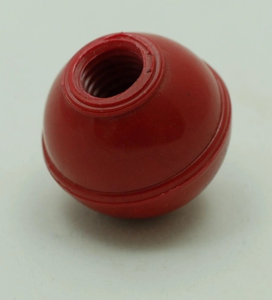 Пластмасова кругла барашкова ручка з різзю М12 з перероблених полімерів (червоний колір) - огляд