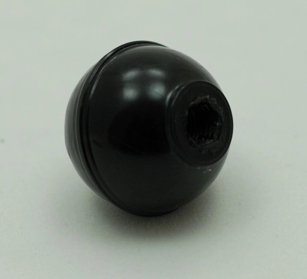Пластмасова кругла барашкова ручка з різзю М6 з перероблених полімерів (чорний колір) - гарантія