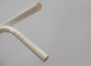 Одноразова паперова (картонна) трубочка для напоїв: L 195 мм Ø 6 мм, в пакованні (кв. білий)