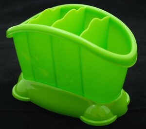 Пластикова підставка-сушарка для столових приборів "Овальна"салатовий колір)