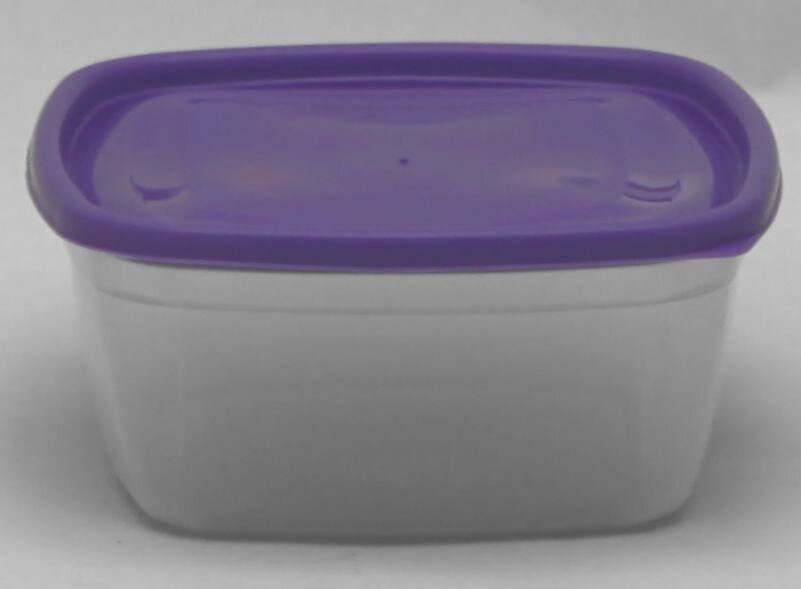Пластиковий квадратний контейнер (лоток) 0.5 л з м'якою кришкою (різні кольори кришки) від компанії ТОВ "Магія Пласт" - фото 1