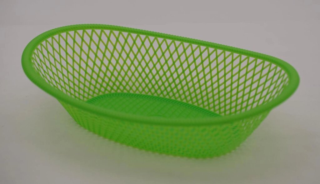 Пластиковий овальний кошик для фруктів 27 см х 18 см (зеленого кольору) від компанії ТОВ "Магія Пласт" - фото 1