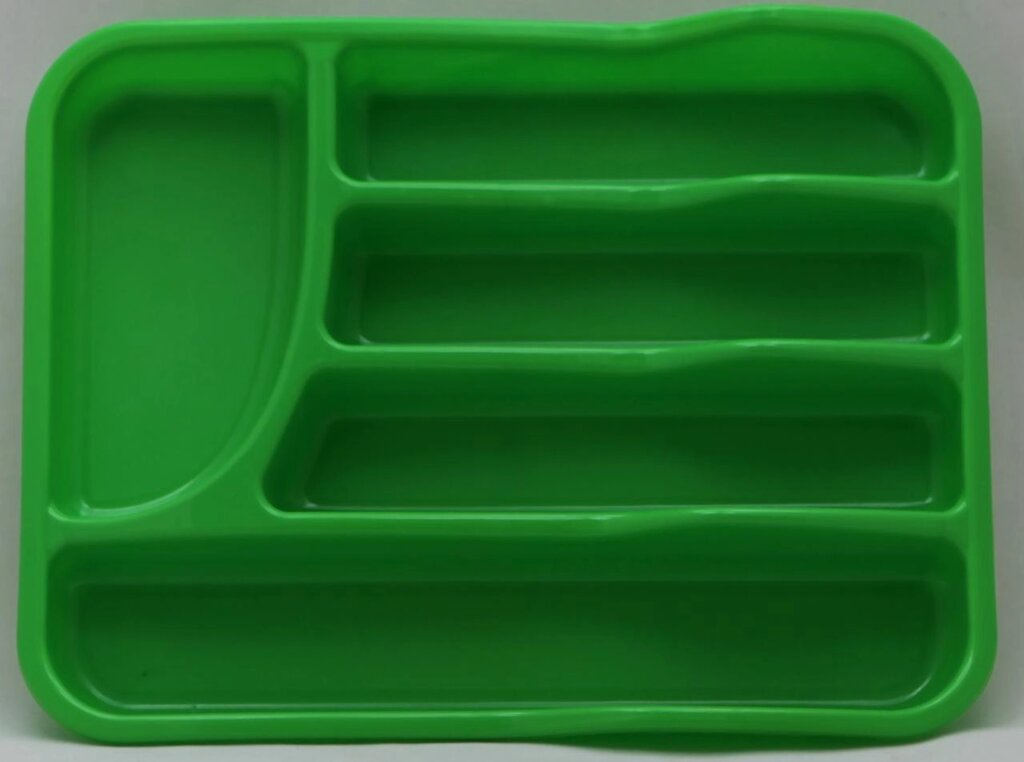 Пластиковий прямокутний лоток-вкладиш у шуфлядку для столових приборів 34 см х 26 см (салатовий колір) від компанії ТОВ "Магія Пласт" - фото 1