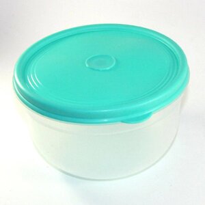 Пластиковий круглий контейнер (лоток) 0.5 л з м'якою кришкою (різні кольори кришки)