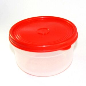 Пластиковий круглий контейнер (лоток) 1.25 л з м'якою кришкою (різні кольори кришки)