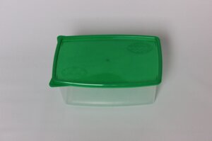 Пластиковий прямокутний контейнер (лоток) 0.8 л "Європейський" з жорсткою кришкою (різні кольори кришки)