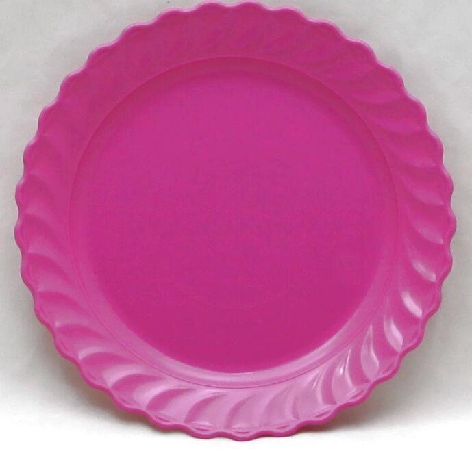 Пластмасова кругла підставна тарілка "нарізка" Ø22.5 см (різні кольори) від компанії ТОВ "Магія Пласт" - фото 1