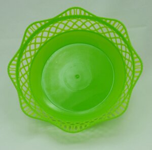 Пластмасовий ажурний круглий кошик для хліба Ø 25 см (салатовий колір)