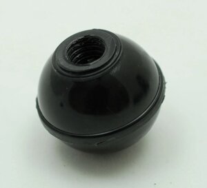 Пластмасова кругла барашкова ручка з різзю М10 з перероблених полімерів (чорний колір)