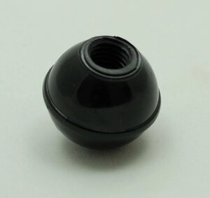 Пластмасова кругла барашкова ручка з різзю М12 з перероблених полімерів (чорний колір)