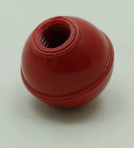 Пластмасова кругла барашкова ручка з різзю М12 з перероблених полімерів (червоний колір)