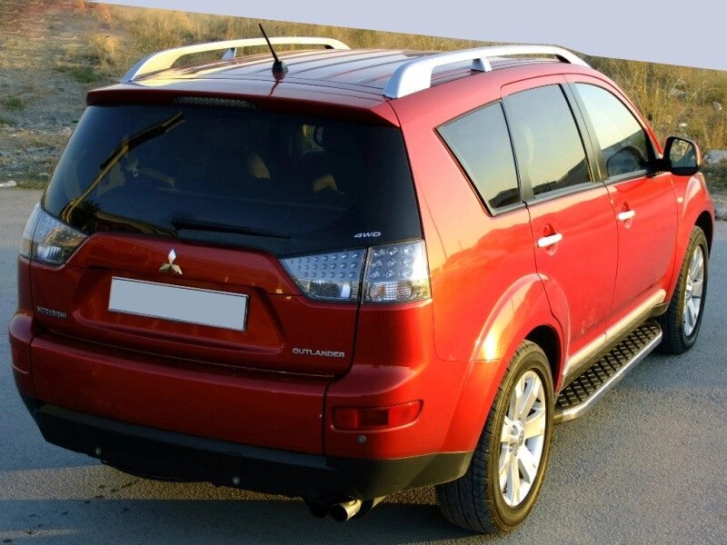 Бокові пороги BlackLine (2 шт, алюміній) для Mitsubishi Outlander 2006-2012рр від компанії Digital Designs Ukraine - фото 1