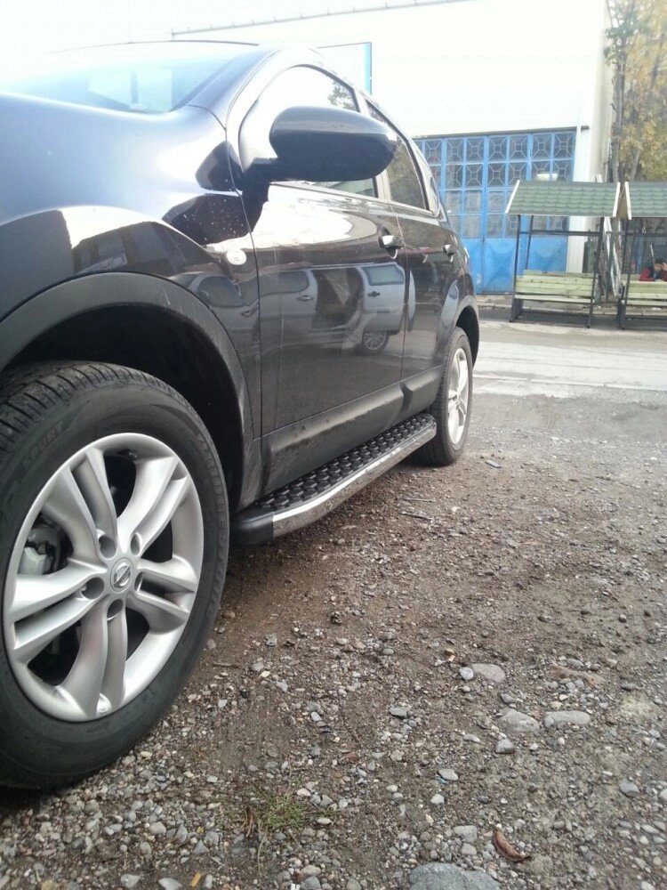 Бокові пороги BlackLine (2 шт, алюміній) для Nissan Qashqai 2007-2010 рр від компанії Digital Designs Ukraine - фото 1