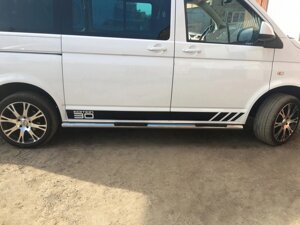 Бічні труби (2 шт., нерж) 60мм, Довга база для Volkswagen T5 2010-2015 рр