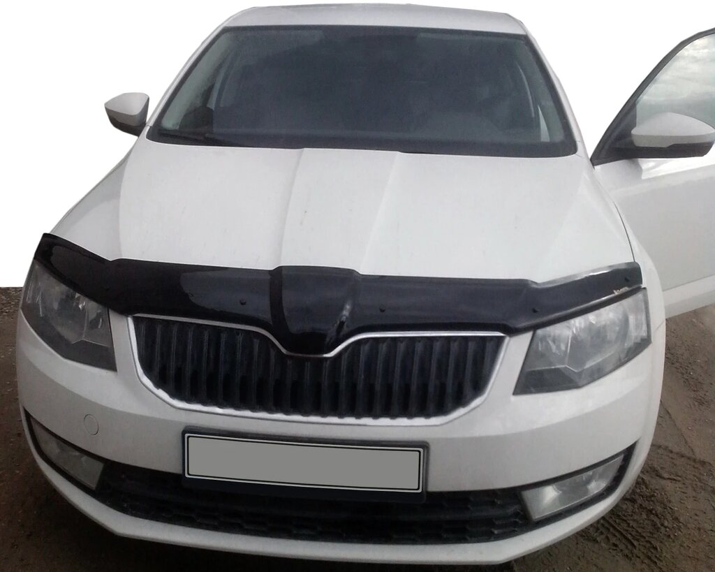 Дефлектор капота 2013-2017 (EuroCap) для Skoda Octavia III A7 рр від компанії Digital Designs Ukraine - фото 1