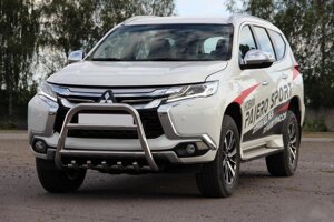 Кенгурятник WT008 (нерж) для Mitsubishi Pajero Sport 2015-2024 рр