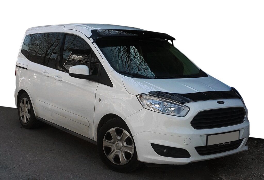 Козирьок на лобове скло (чорний глянець, 5мм) для Ford Courier 2014-2023 рр від компанії Digital Designs Ukraine - фото 1