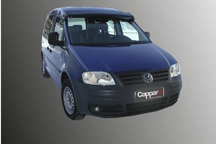 Козирьок на лобове скло (чорний глянець, 5мм) для Volkswagen Caddy 2004-2010 рр від компанії Digital Designs Ukraine - фото 1