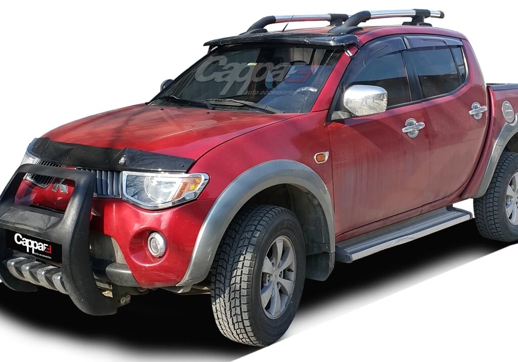 Козирьок на лобове скло (чорний, на рамі) для Mitsubishi L200 2006-2015 рр від компанії Digital Designs Ukraine - фото 1