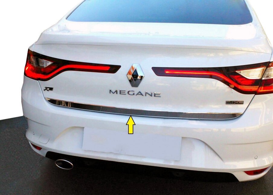 Кромка багажника (Sedan, нерж) Carmos - Турецька сталь для Renault Megane IV 2016-2022 рр від компанії Digital Designs Ukraine - фото 1