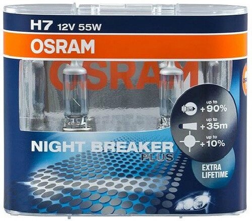 Лампа головного світла Osram H7 55W Night Breaker Plus 64210NBP від компанії Digital Designs Ukraine - фото 1