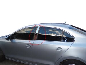 Молдинг дверних стійок (нерж) для Volkswagen Jetta 2011-2018 рр