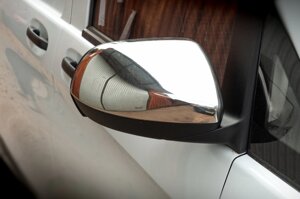 Накладки на дзеркала `Частина дзеркала`2 шт) Carmos - Турецька сталь для Mercedes Vito / V W447 2014-2024 рр
