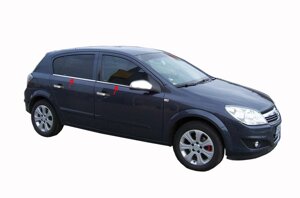 Зовнішня окантовка стекол (нерж) Sedan, Carmos - Турецька сталь для Opel Astra H 2004-2013рр