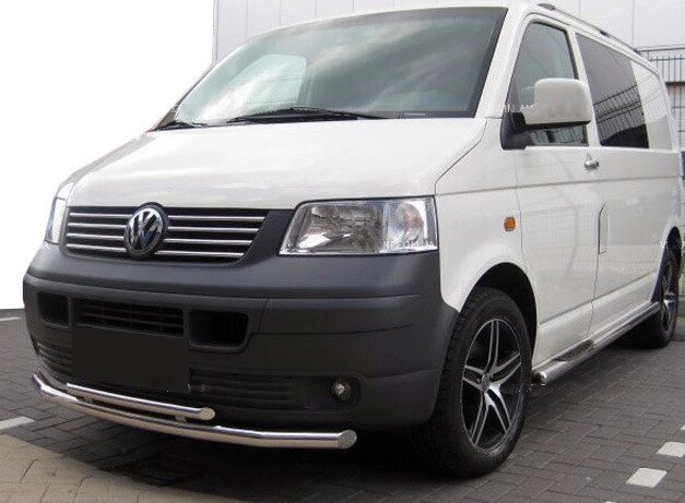 Нижня подвійна губа ST014 (нерж) 60 на 42мм для Volkswagen T5 Transporter 2003-2010 рр від компанії Digital Designs Ukraine - фото 1