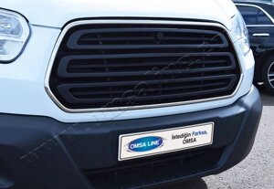 Обведення решітки (2014-2018, 2 шт, нерж) Carmos - Турецька сталь для Ford Transit рр